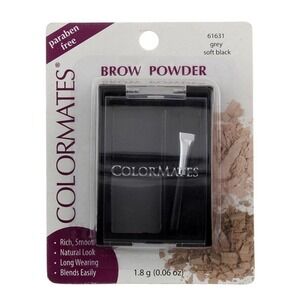 Colormates Brow Powder Grey/Soft Black #61631 Eyebrow Makeup‎ 0.06 oz New Sealed